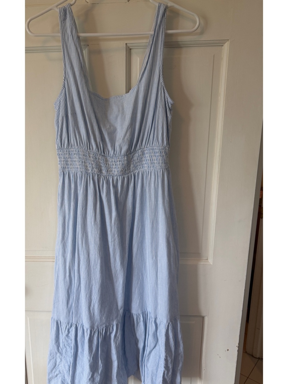 crown & ivy Light Blue Striped Midi Dress